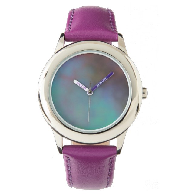 Montre Cloud gris turquoise et violet abstrait (devant)