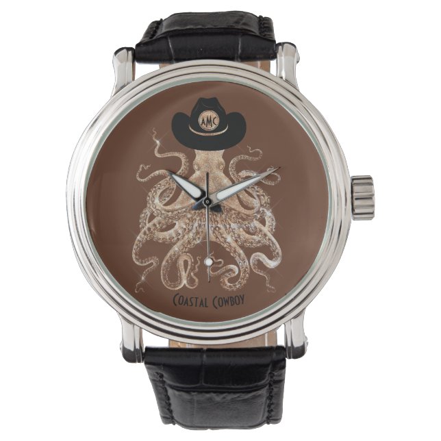 Montre Coastal Cowgirl Brown Silver Monogramme (devant)