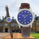 Montre Cobalt Blue Lapis Dial Nom personnalisé<br><div class="desc">La pierre angulaire de ce cadran est numériquement reproduite et non pas une véritable pierre angulaire. Ajoutez votre nom à cette montre,  cliquez sur "Personnaliser ce modèle". Besoin d'aide ? Message moi leonbience@rogers.com</div>