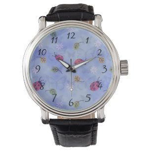 Montre Coccinelles Fleurs et Feuilles