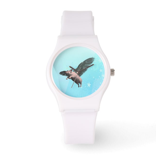 Montre Cochon mignon volant dans le ciel (Recto)