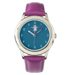Montre Cochon rose va nager