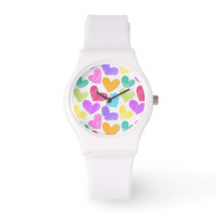 Montre Coeur coloré mignon Pastel Valentine Love Motif