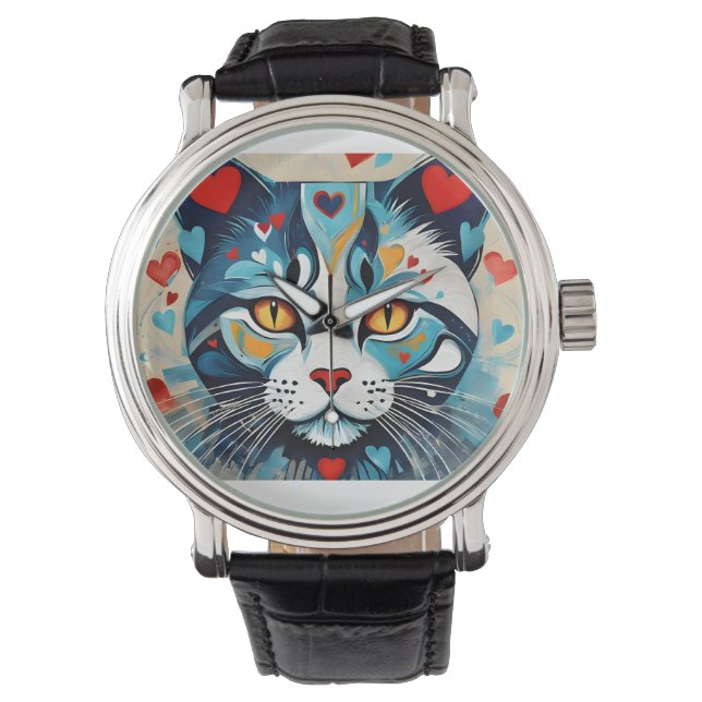 Montre Coeur de chat (devant)