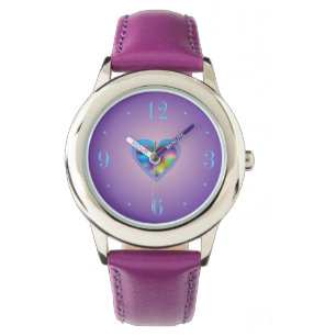 Montre Coeur de couleur arc-en-ciel mou>Montres pour enfa
