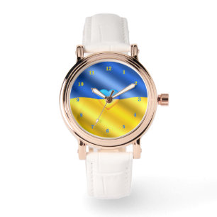 Montre cœur de la surveillance du drapeau de l'Ukr