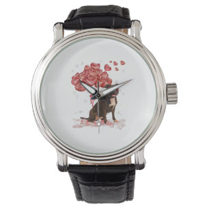 Montre Cœur drôle de Pitbull pour la Saint-Valentin Papa 