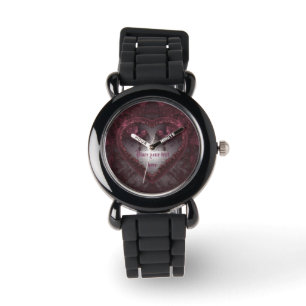 Montre Coeur gothique pourpre 001