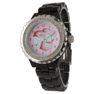 Montre coeur rouge avec la conception originale d'art