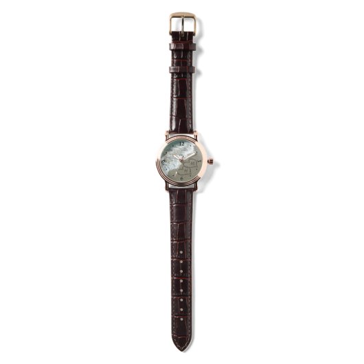 Montre Coeurs bloqués sur le sable de plage (Sangle)