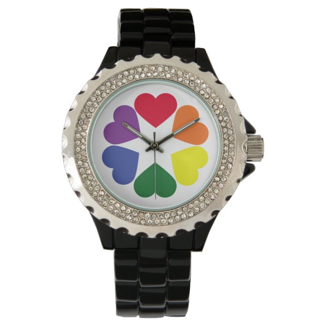 Montre Coeurs de fierté LGBT (devant)