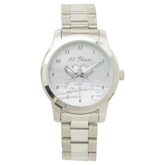Montre Coeurs de l'anniversaire d'argent (devant)