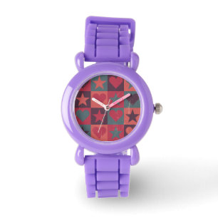 Montre Coeurs et rose de profil sous convention