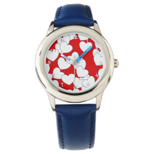Montre Coeurs Mignons Poignets Rouge Et Blanc Attention P