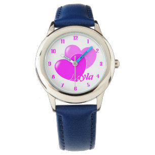 Montre Coeurs roses mignons sur blanc Un Modèle pour votr