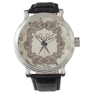 Montre coiffeuse coiffeuse brun vintage rétro cisaillemen