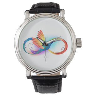 Montre Colibri arc-en-ciel avec symbole Infinity