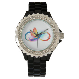 Montre Colibri arc-en-ciel avec symbole Infinity