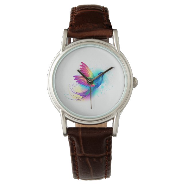 Montre Colibri arc-en-ciel exotique (devant)