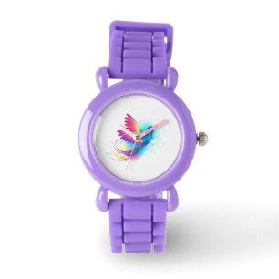 Montre Colibri arc-en-ciel exotique
