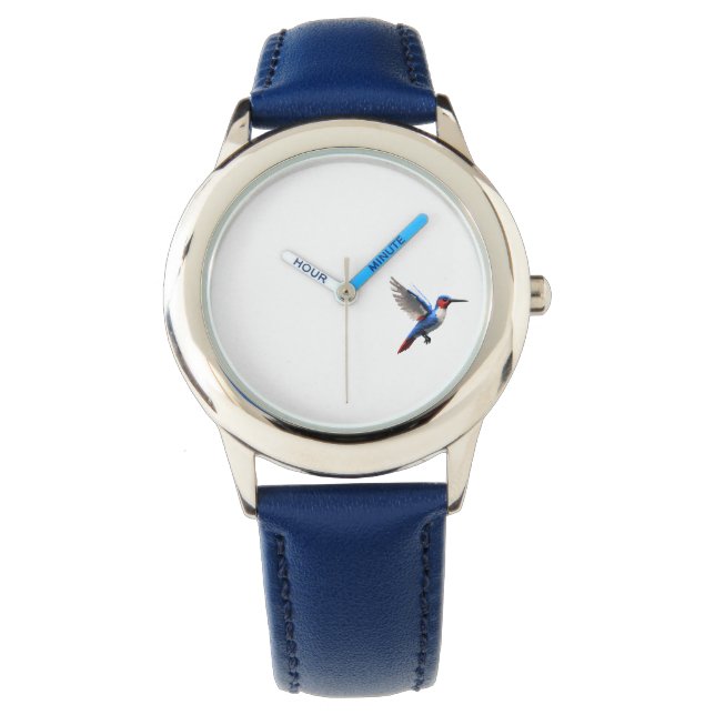 Montre Colibri bleu percé (devant)