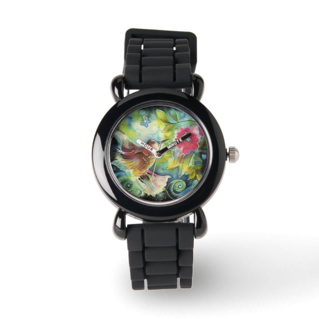 Montre colibri et fleurs (Recto)