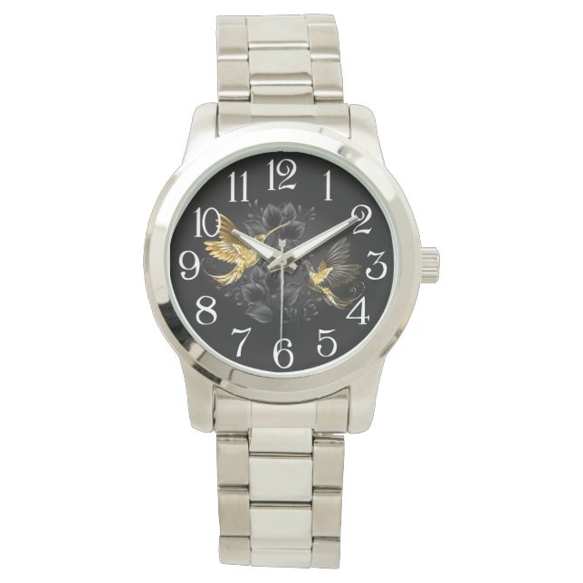 Montre Colibri noir et or (devant)