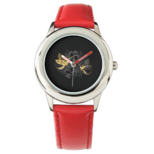 Montre Colibri noir et or