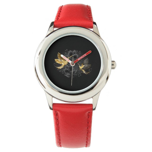Montre Colibri noir et or (devant)