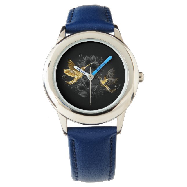Montre Colibri noir et or (devant)