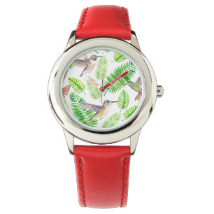Montre Colibris et feuilles tropicaux