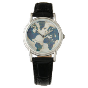 Montre Collage de carte du monde