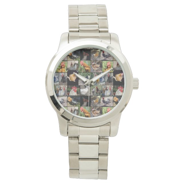 Montre Collage De Photos De Poulets Et De Coqs, (devant)
