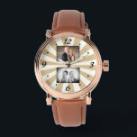 Montre Collage photo de poutre solaire moderne personnali<br><div class="desc">Photo Collage Montre Moderne Sun Beam 2. Personnalisez avec deux de vos photos préférées et faites votre propre montre personnelle pour un homme.</div>