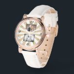 Montre Collage photo de poutre solaire moderne personnali<br><div class="desc">Photo Collage Montre Moderne Sun Beam 2. Personnalisez avec deux de vos photos préférées et faites votre propre montre pour une femme.</div>