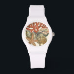 Montre Collection de vies marines<br><div class="desc">Cette impression d'art affiche des images nettes et vives avec un haut degré de précision des couleurs. Obtenez votre collection de vies marines aujourd'hui dans cette impression vintage. Il beau récif de corail rouge et belle étoile de mer ira bien sur n'importe quel produit.</div>