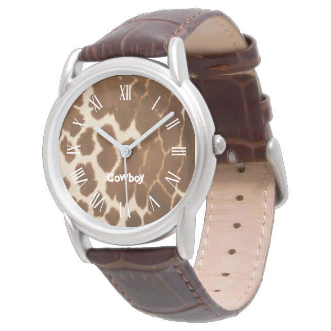 Montre Collection tendance Vache Faux Cuir Elégante (Incliné)
