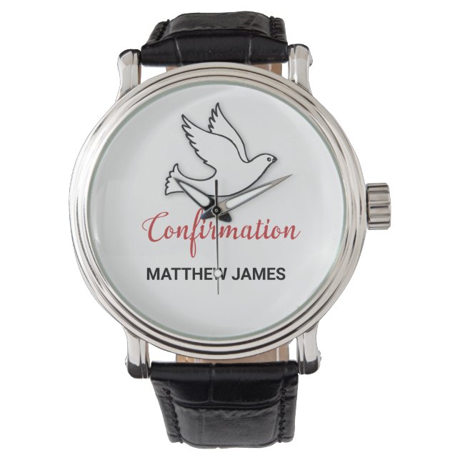 Montre Colombe de confirmation avec mot Rouge (devant)