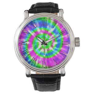 Montre Colorant Boho coloré de cravate de paix de hippie