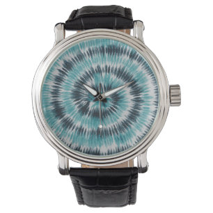 Montre Colorant Turquoise bleu vert et noir spiral