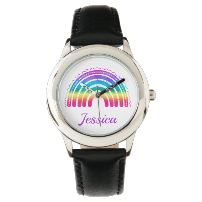 Montre Coloré Boho arc-en-ciel dégradé (devant)