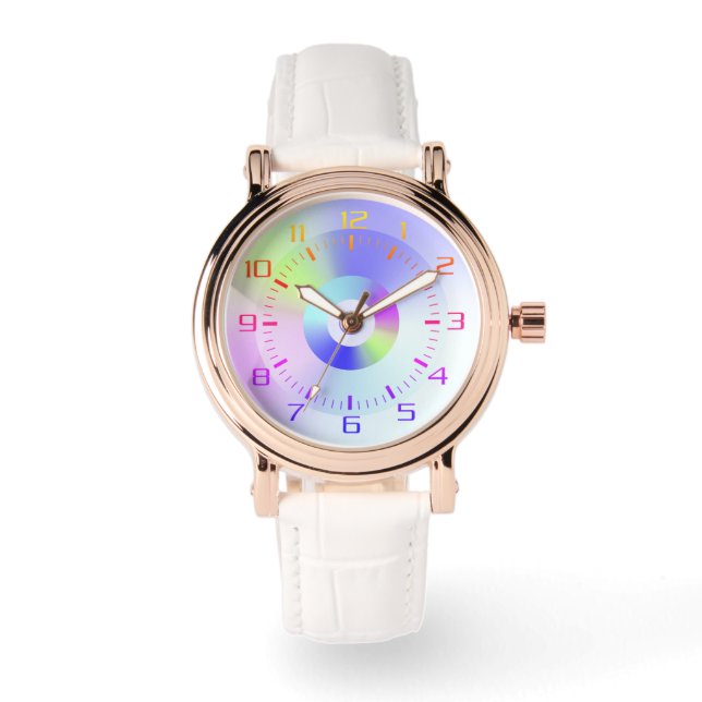 Montre Coloré Iridescente Rainbow Good Vibes Gradient (Recto)