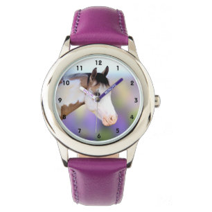 Montre colorée d'enfants de cheval de peinture