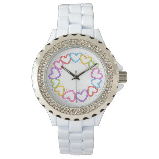 Montre Colorful hearts linked together -Hearts