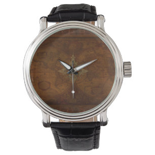 Montre Compass Rose et Old World Map