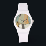 Montre Composition Abstraite avec des couleurs bouchées<br><div class="desc">Les couleurs muettes de cette composition de Norman Wyatt rappellent les oeuvres abstraites de Piet Mondrian. Tandis que les peintures utilisées sont adoucies,  leurs couleurs ensemble parlent fort et attirent l'attention sur la pièce. Achetez votre exemplaire aujourd'hui !</div>