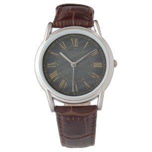 Montre Concepteurs noirs rustiques vintages de chiffre