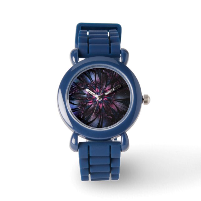 Montre Conception Abstraite des fleurs fractales. (Recto)