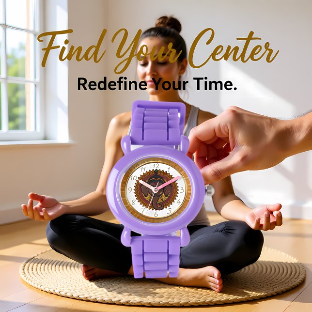 Montre Conception adorable d'éléphant de mandala métallis (Créateur téléchargé)