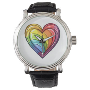 Montre Conception cardiaque gay pride